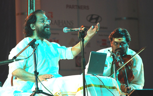 S.R. Mahadeva Sarma with Dr.K.J. Yesudas concert
